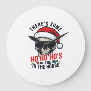 Kerstmis Schedel Ho Ho Ho Humor Ontwerp Grote Klok