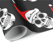 Kerstmis Schedels Cadeaupapier (Rol Hoek)