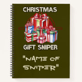 Kerstmis, scherpschutter, cadeau, leger notitieboek (Voorkant)
