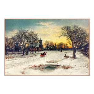 Kerstmis schilderen (1885) door W.C. Bauer Foto Afdruk