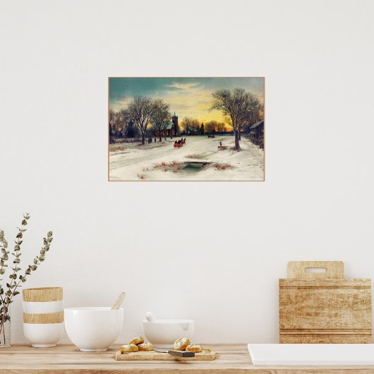 Kerstmis schilderen (1885) door W.C. Bauer Poster (Keuken)