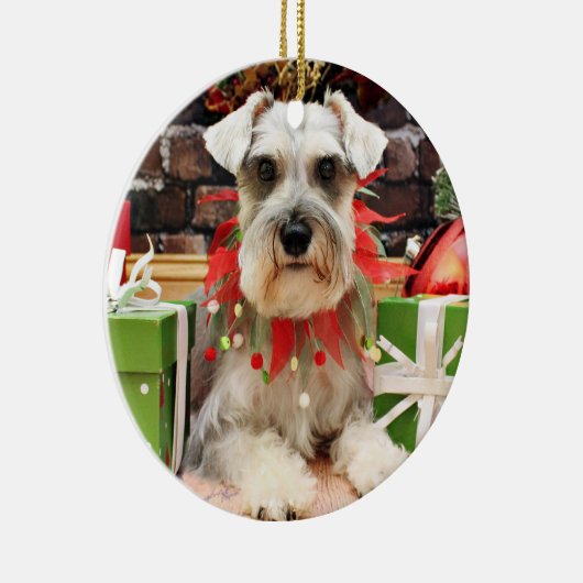 Kerstmis - Schnauzer - Abby Keramisch Ornament (Rechts)