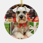 Kerstmis - Schnauzer - Abby Keramisch Ornament (Voorkant)