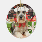 Kerstmis - Schnauzer - Abby Keramisch Ornament (Links)