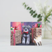 Kerstmis - Schnauzer - Artillerist Feestdagenkaart (Staand voorkant)