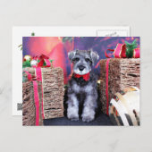 Kerstmis - Schnauzer - Artillerist Feestdagenkaart (Voorkant / Achterkant)