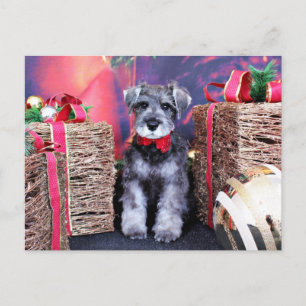 Kerstmis - Schnauzer - Artillerist Feestdagenkaart