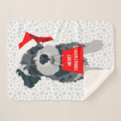 Kerstmis Schnauzer Dog Santa Hat Sherpa Blanket Sherpa Deken (Voorkant (horizontaal))