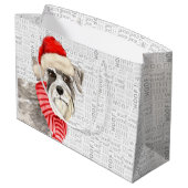 Kerstmis Schnauzer Dog Wof Words Holiday Groot Cadeauzakje (Achterkant Gekanteld)