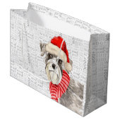 Kerstmis Schnauzer Dog Wof Words Holiday Groot Cadeauzakje (Voorkant Gekanteld)