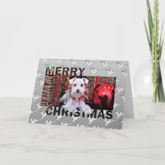 Kerstmis - Schnauzer - Emma Feestdagen Kaart (Voorkant)