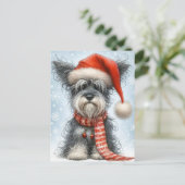 Kerstmis Schnauzer Feestdagenkaart (Staand voorkant)