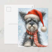 Kerstmis Schnauzer Feestdagenkaart (Voorkant / Achterkant)
