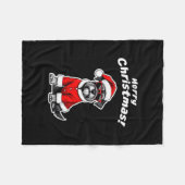 Kerstmis Schnauzer Grappige Kerstman Hond Schattig Fleece Deken (Voorkant (Horizontaal))