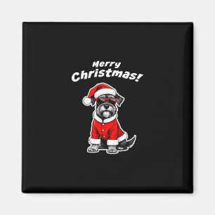 Kerstmis Schnauzer Grappige Kerstman Hond Schattig Magneet