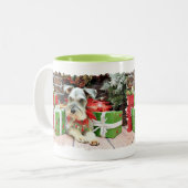 Kerstmis - Schnauzer - Heinz Tweekleurige Koffiemok (Voorkant links)