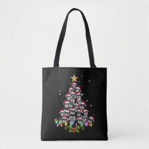 Kerstmis Schnauzer Hond Kerstboom Xmas Huisdier Di Tote Bag