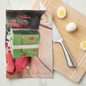 Kerstmis - Schnauzer Mix - Bentley Theedoek (Quarter Fold)