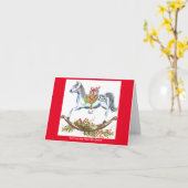 Kerstmis schommelend paard met pakket kaart (Gele Bloem)