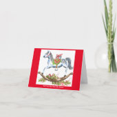 Kerstmis schommelend paard met pakket kaart (Voorkant)