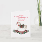 Kerstmis Schommelpaard Kerstdiner Kaart (Voorkant)