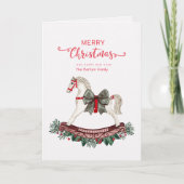 Kerstmis Schommelpaard Kerstdiner Kaart (Voorkant)