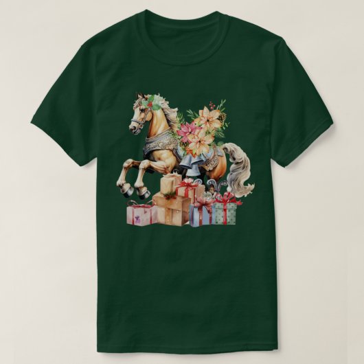 Kerstmis schommelpaard t-shirt (Design voorkant)