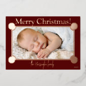 Kerstmis | Schone, moderne minimalistisch | Foto f Folie Feestdagenkaart (Voorkant)