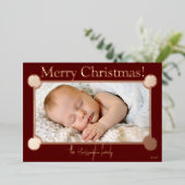 Kerstmis | Schone, moderne minimalistisch | Foto f Folie Feestdagenkaart (Staand Voorkant)