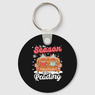 Kerstmis School Docent Retro Bibliothecaris Groovy Sleutelhanger