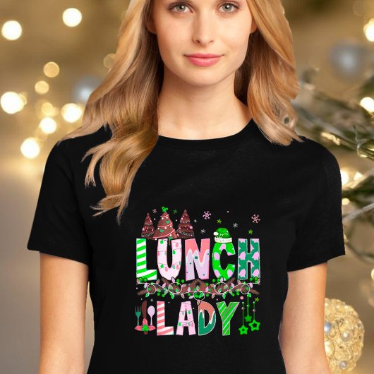 Kerstmis School Lunch Dame T-Shirt