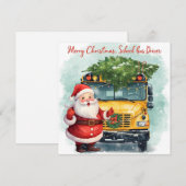 Kerstmis schoolbus voor chauffeur feestdagenkaart (Voorkant / Achterkant)