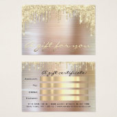 Kerstmis Schoonheid Salon Gold Cadeaubon Metal Visitekaartje (Voorkant /achterkant)