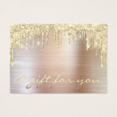 Kerstmis Schoonheid Salon Gold Cadeaubon Metal Visitekaartje (Voorkant)