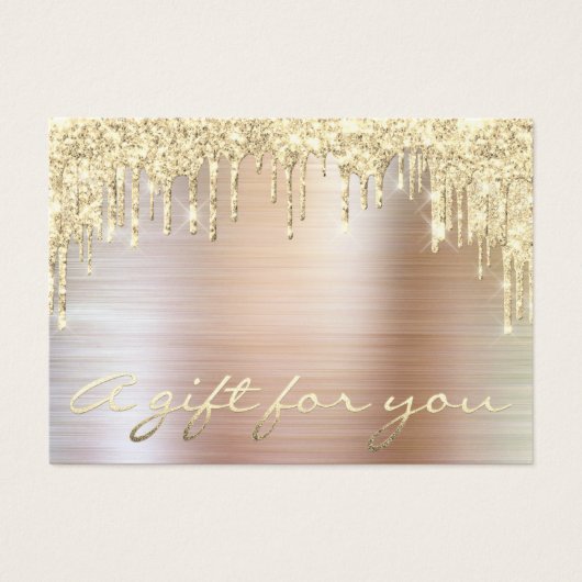Kerstmis Schoonheid Salon Gold Cadeaubon Metal Visitekaartje (Voorkant)