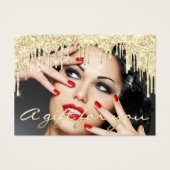 Kerstmis Schoonheid Salon Gold Gift Certificate Re Visitekaartje (Voorkant)