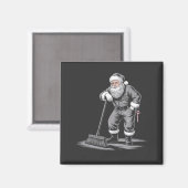Kerstmis Schoonmaker Sinterklaas Xmas Schoonmaken Magneet (Voorkant / Achterkant)
