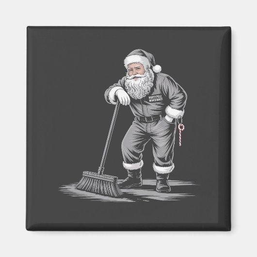 Kerstmis Schoonmaker Sinterklaas Xmas Schoonmaken Magneet (Voorkant)