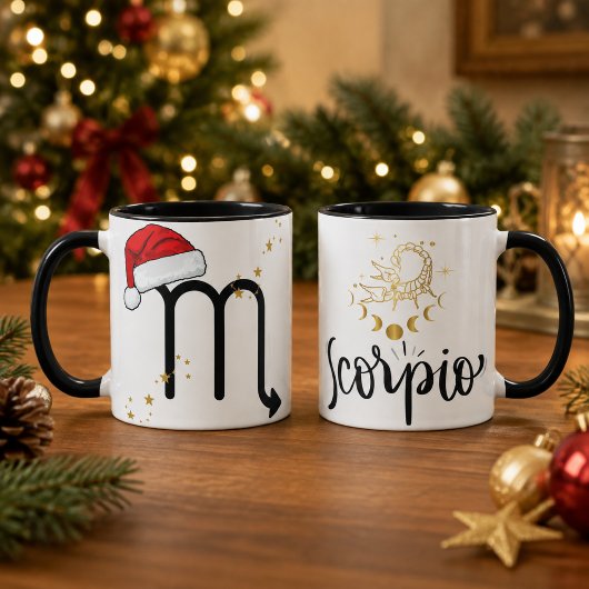 Kerstmis Schorpioen Zodiac Santa Hoed Mok