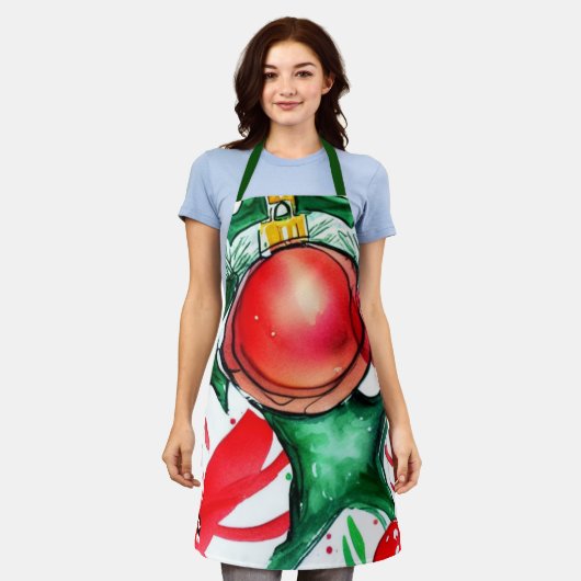 Kerstmis Schort (Gedragen)