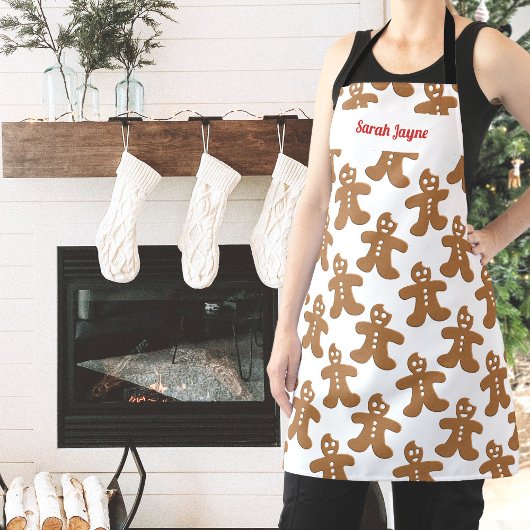 Kerstmis Schort Gingerbrood Mannen Patroon