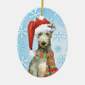 Kerstmis Schotse hond Keramisch Ornament (Voorkant)