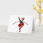 Kerstmis Schotse Hoogland Danser Kaart (Gele Bloem)