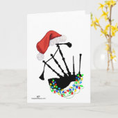 Kerstmis Schotse Hoogland Dudelsack Kaart (Gele Bloem)