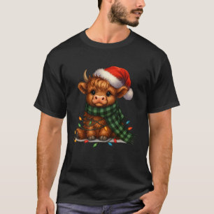 Kerstmis Schotse Hoogland Koe Santa Kerstmis Boerd T-shirt