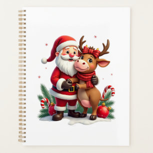 Kerstmis Schotse Hooglanders met Kerstman Vintage Planner