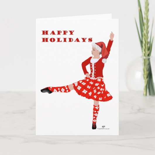Kerstmis Schotse Hooglandse Danser Kaart (Voorkant)