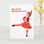 Kerstmis Schotse Hooglandse Danser Kaart (Gele Bloem)