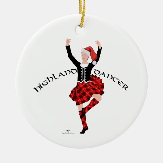 Kerstmis Schotse Hooglandse Danser Keramisch Ornament (Voorkant)