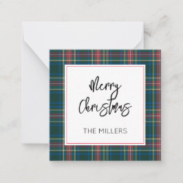 Kerstmis Schotse Plaid Klassieke Preppy Cadeau Notitiekaartje